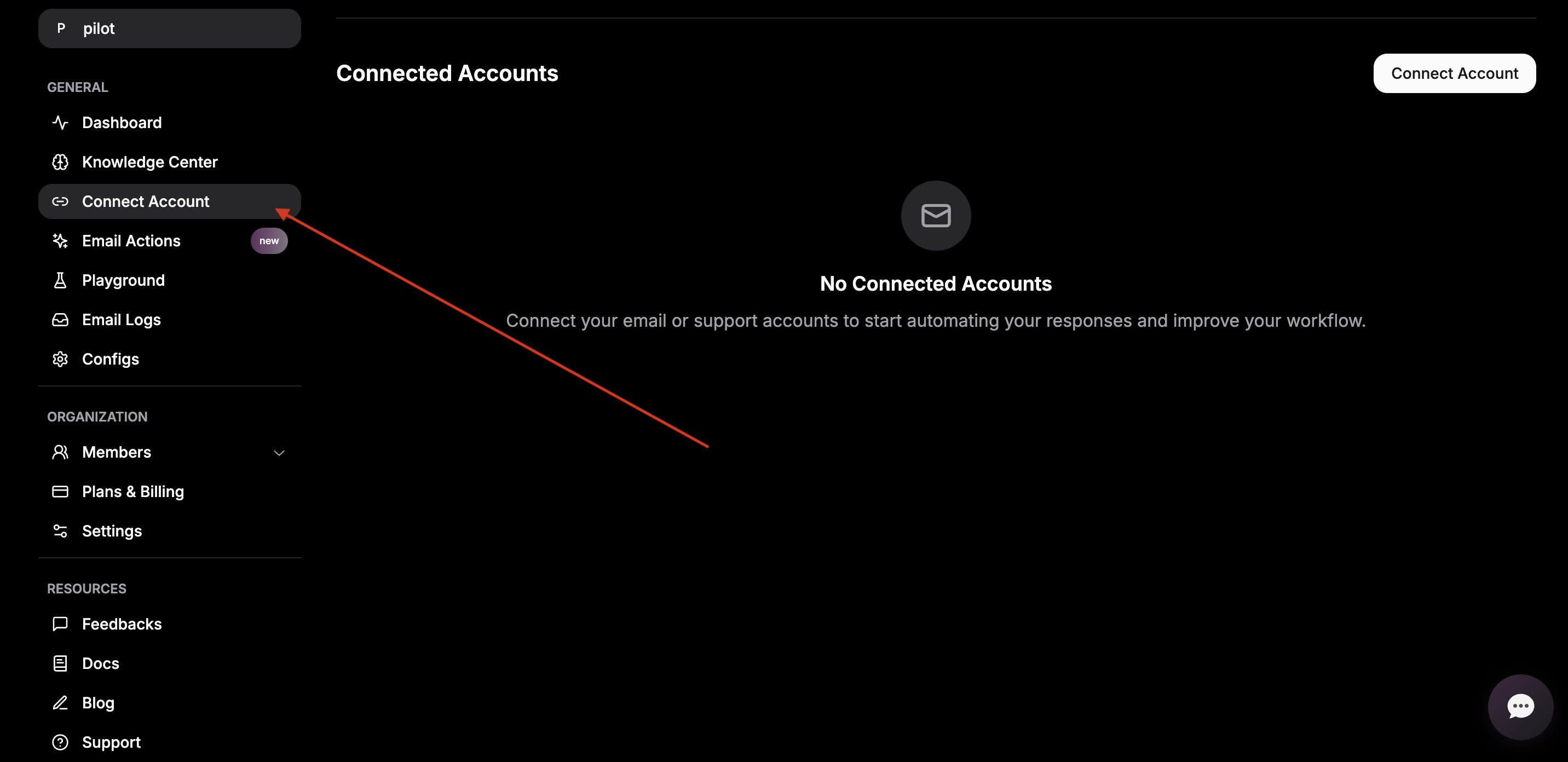 Connect Account setup flow in InboxPilot